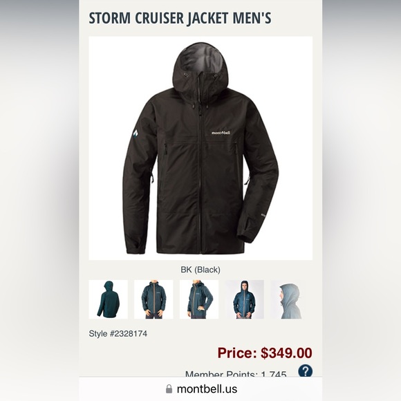 Montbell Storm Cruiser Jacket Mens XL black - Picture 14 of 14